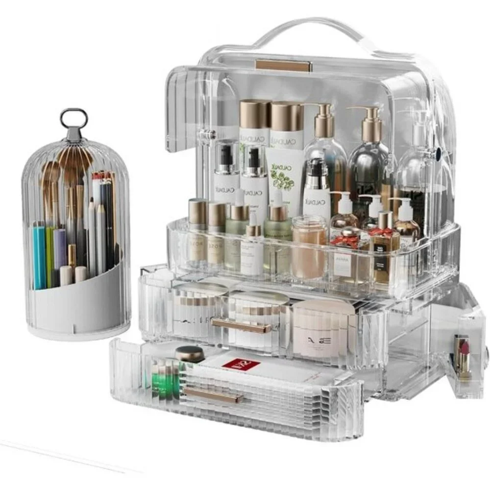 New Makeup Organizer, Clear Skincare Holder & Gift for Mom, Women, Teen Girls